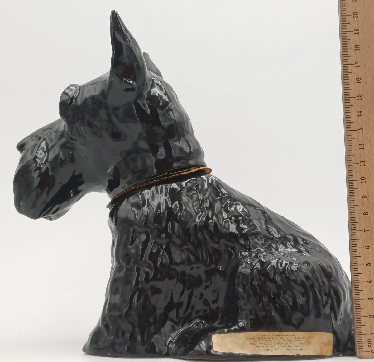 Black & White – Decanter Terrier Dog pubblicitario in ceramica