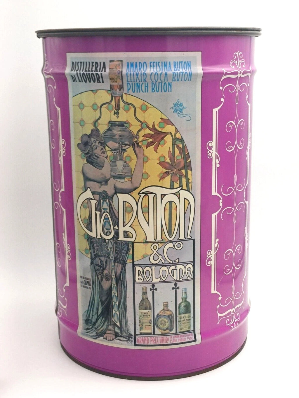 Giò Buton – Bidone pubblicitario in latta Made in Italy