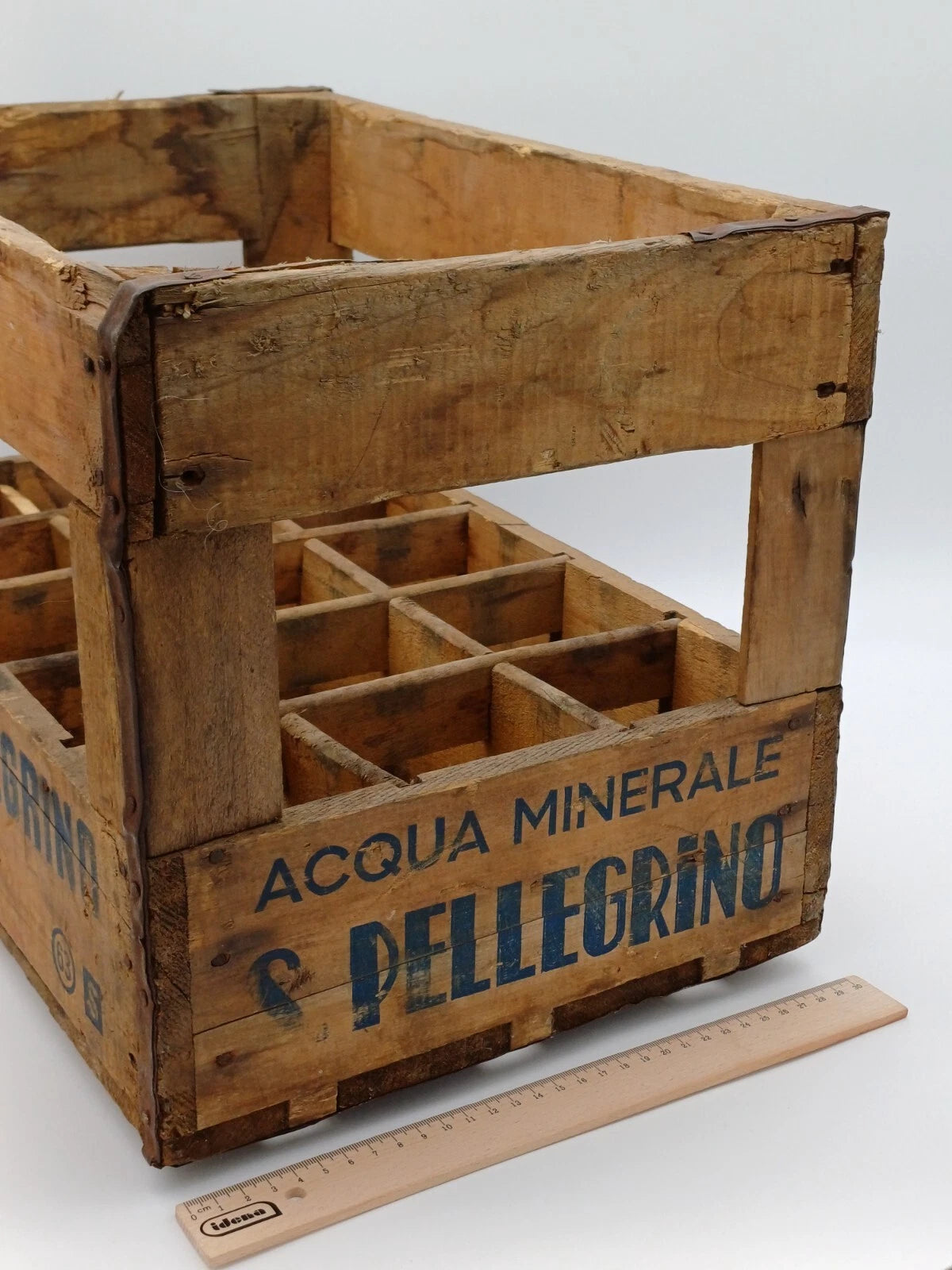 S.Pellegrino – Cassa originale in legno per acqua minerale, primi '900