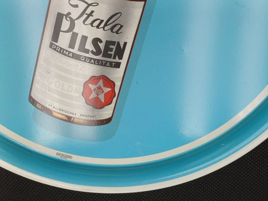 Itala Pilsen – Vassoio pubblicitario in latta anni '60
