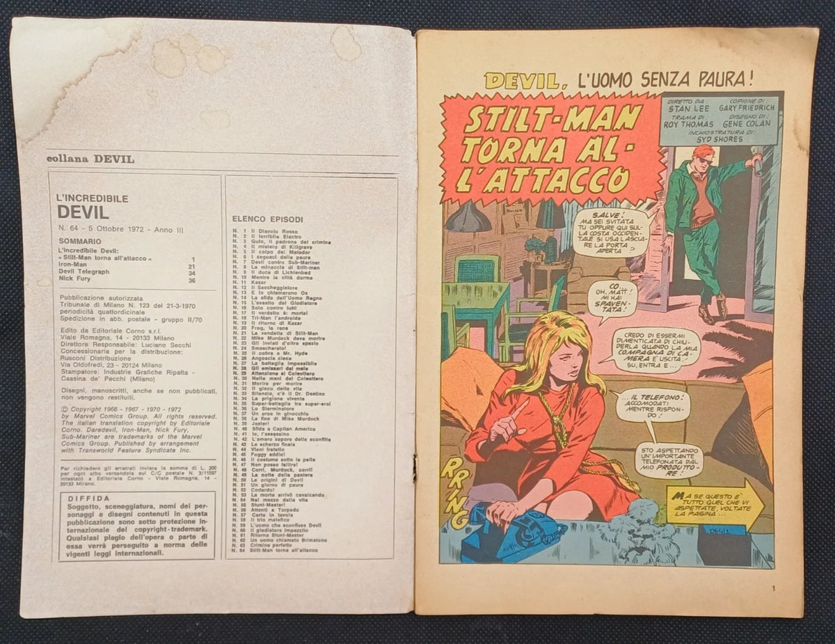L'Incredibile Devil n. 64 – “Stilt-Man torna all'attacco” – Marvel 1972