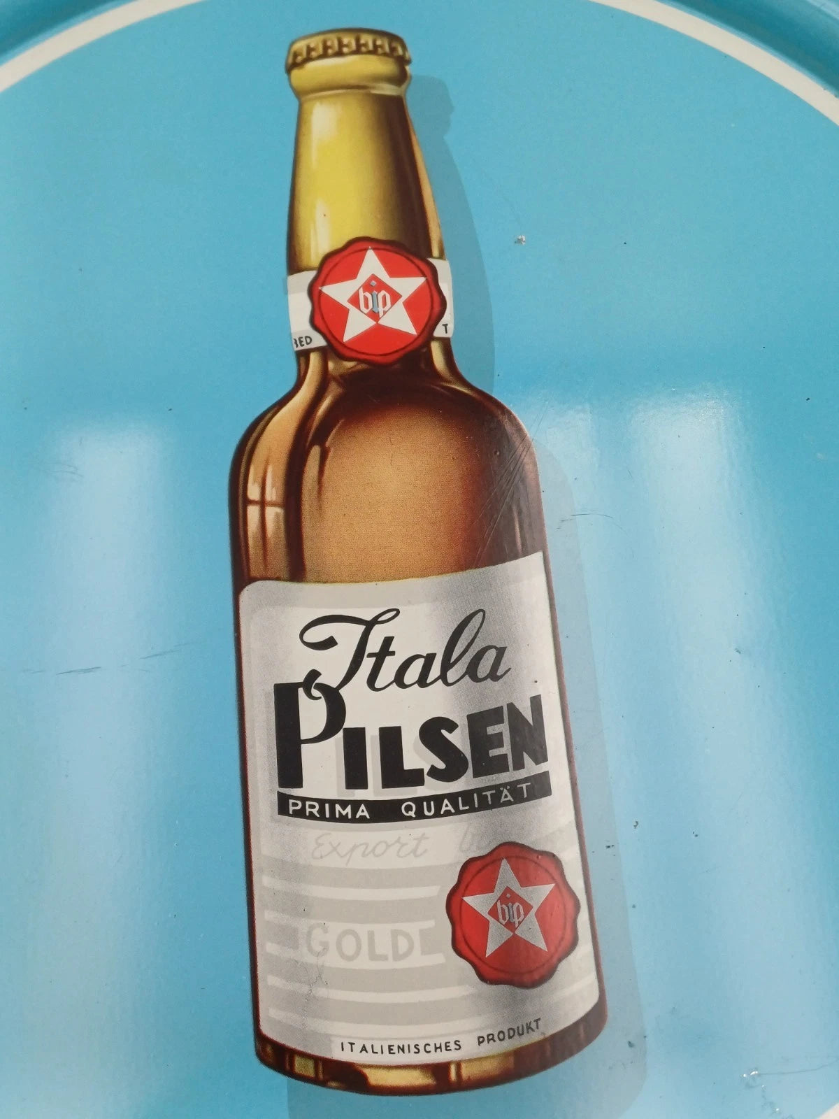Itala Pilsen – Vassoio pubblicitario in latta anni '60
