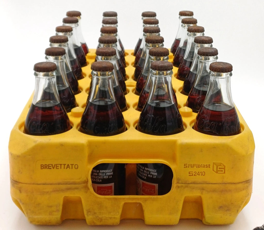 Coca-Cola – Cassetta originale con 24 bottiglie in vetro – 1977