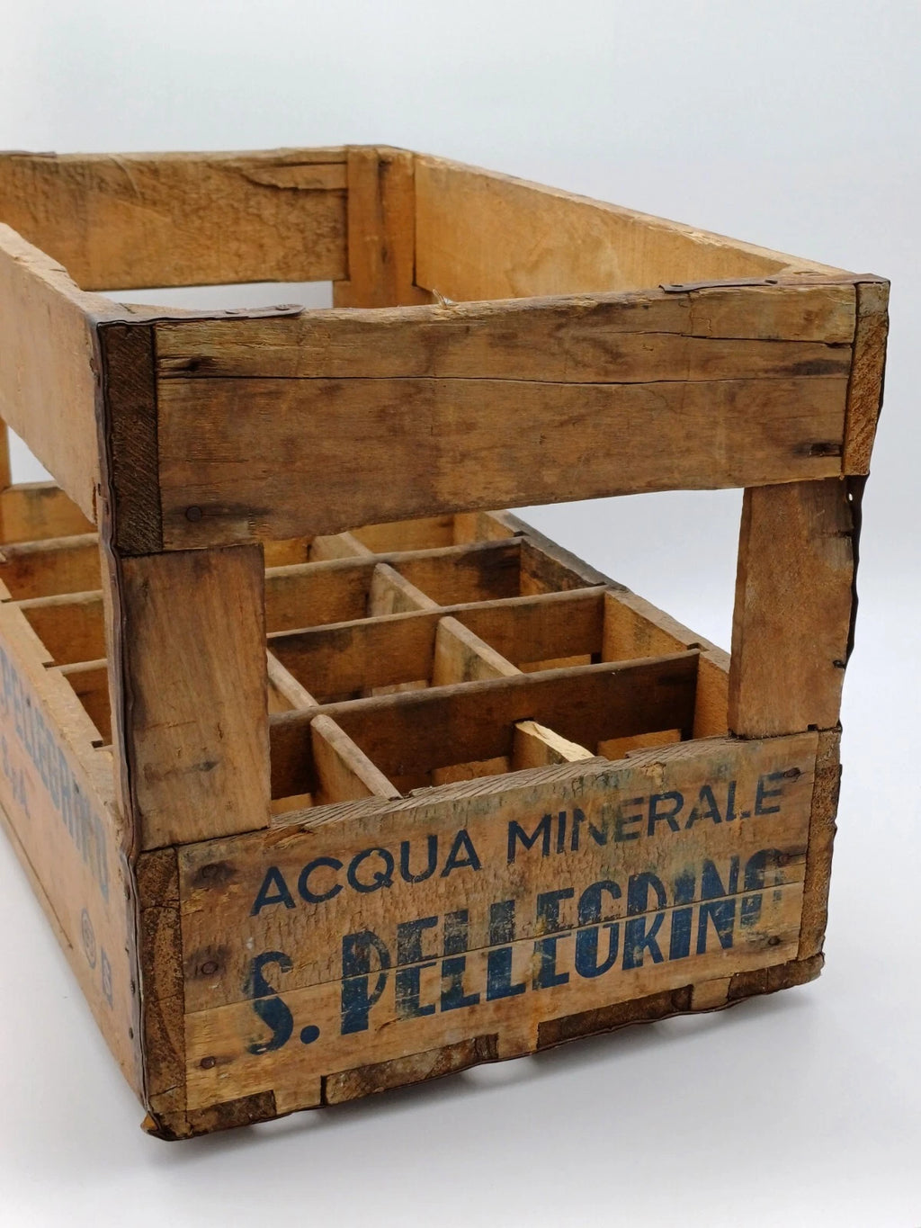 S.Pellegrino – Cassa originale in legno per acqua minerale, primi '900