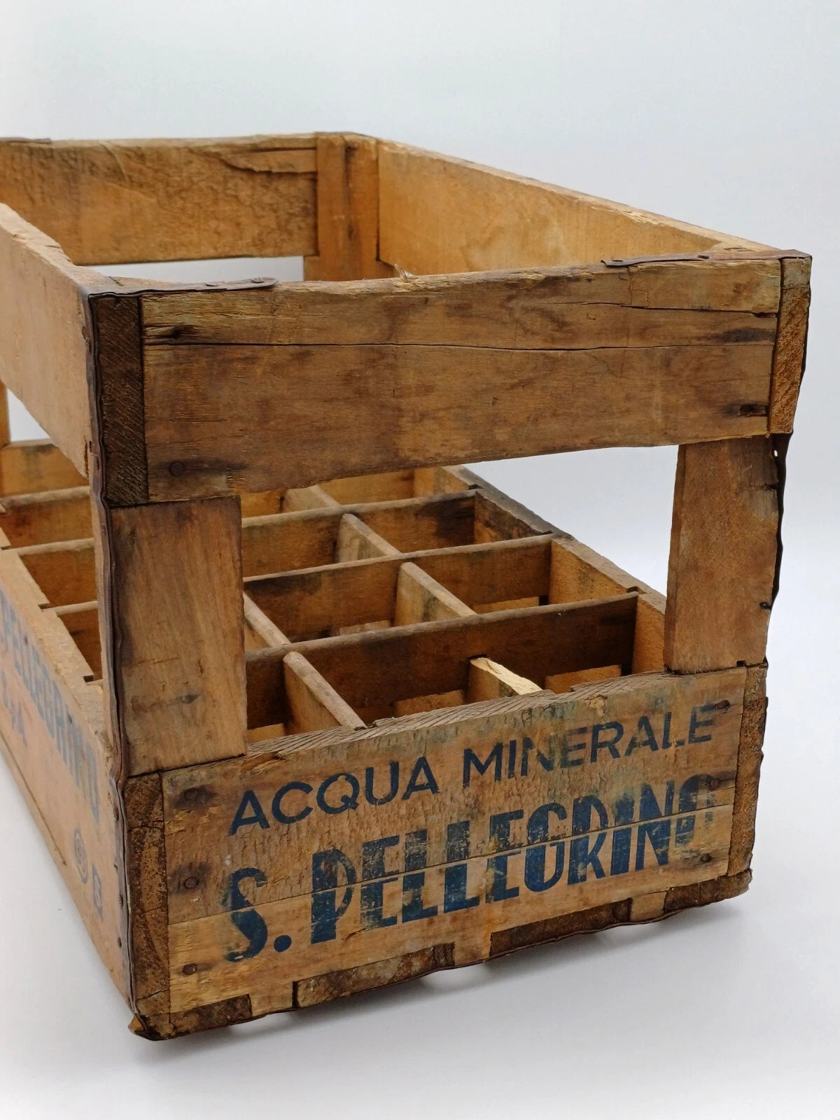 S.Pellegrino – Cassa originale in legno per acqua minerale, primi '900