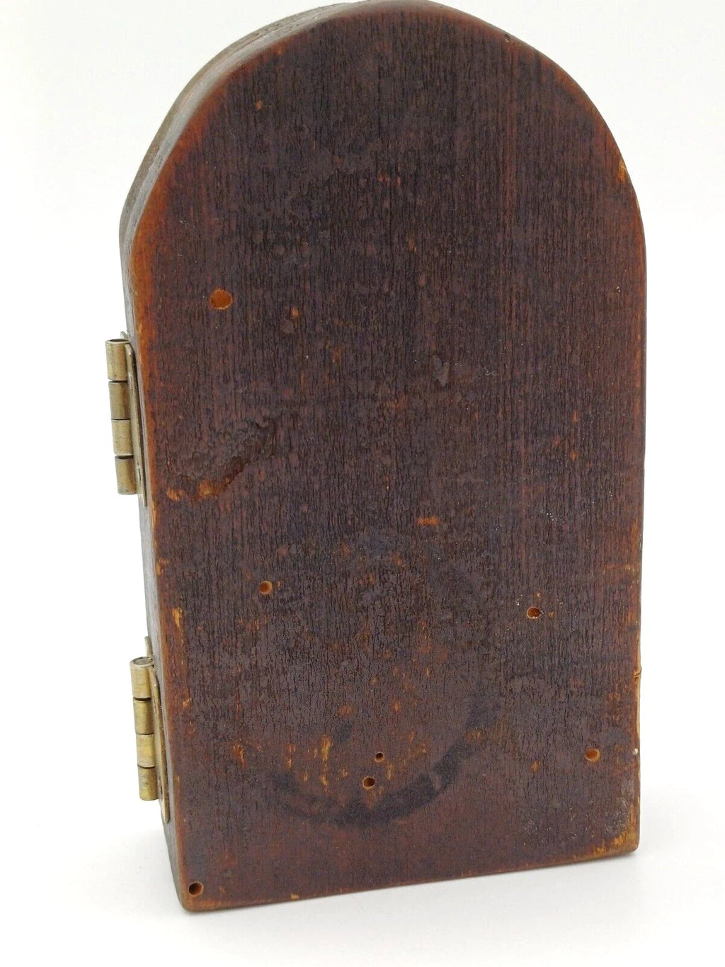 Icona religiosa in legno con dipinti ad olio su tre facciate