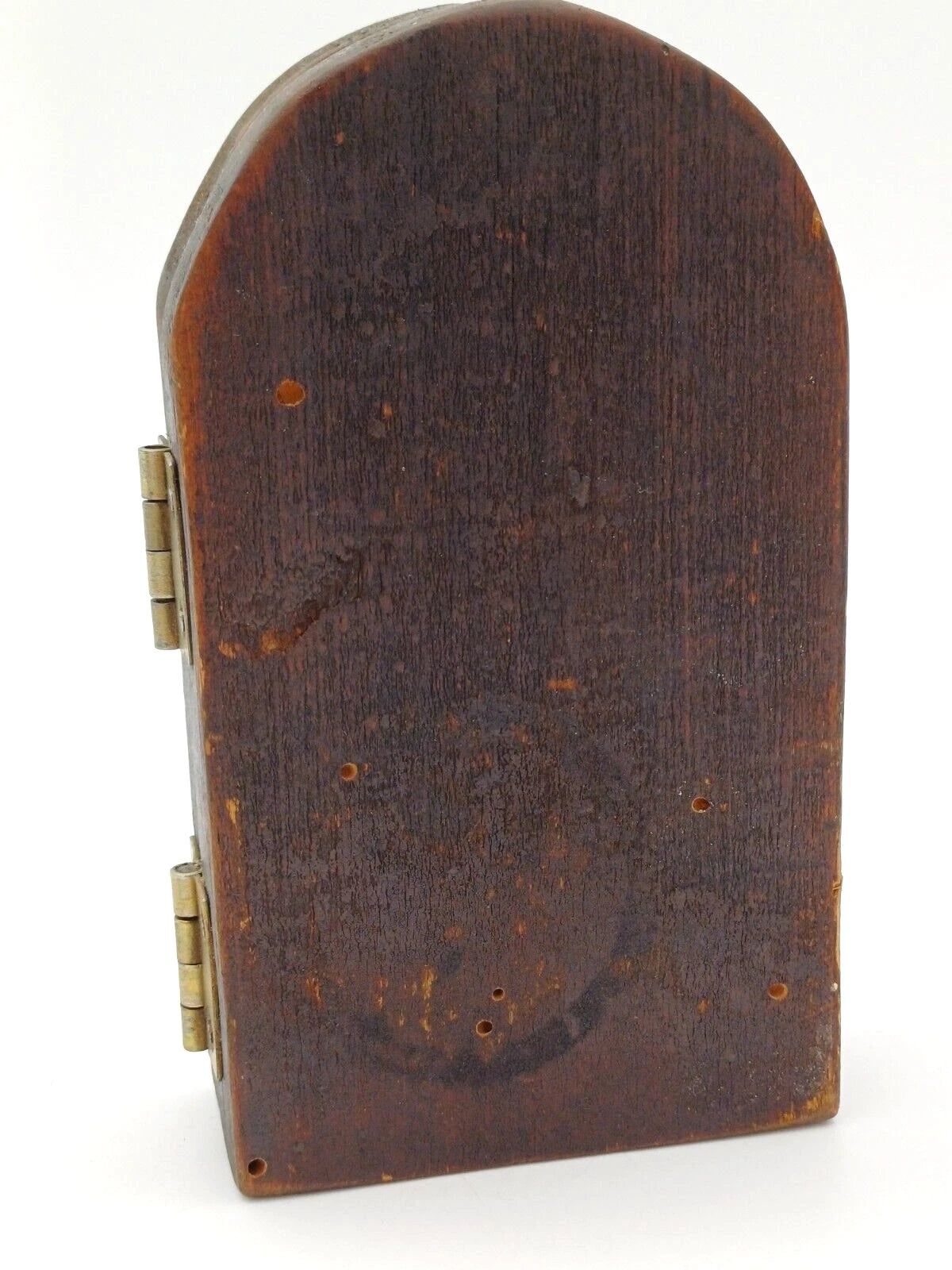 Icona religiosa in legno con dipinti ad olio su tre facciate