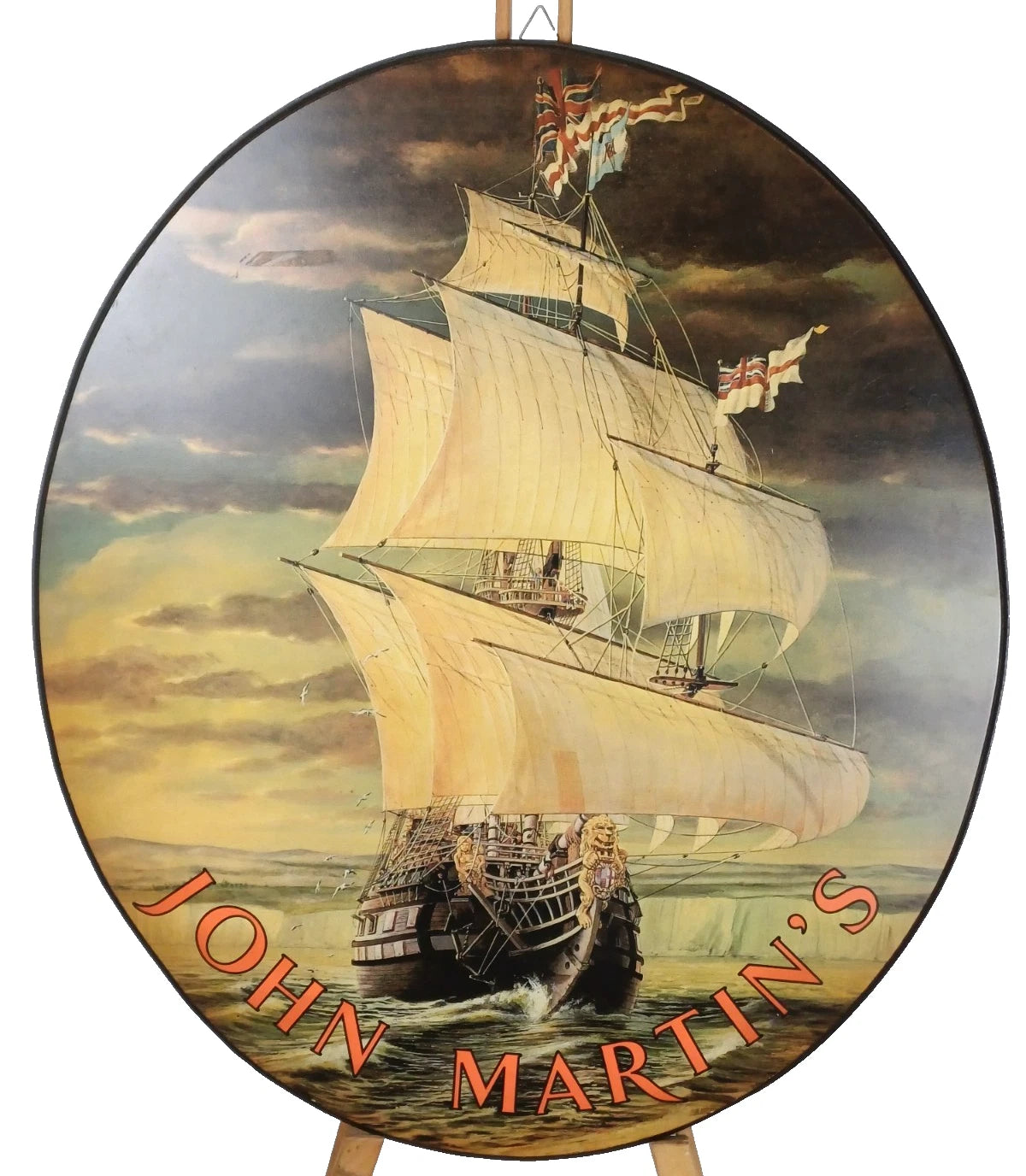John Martin's – Quadro pubblicitario in legno con veliero