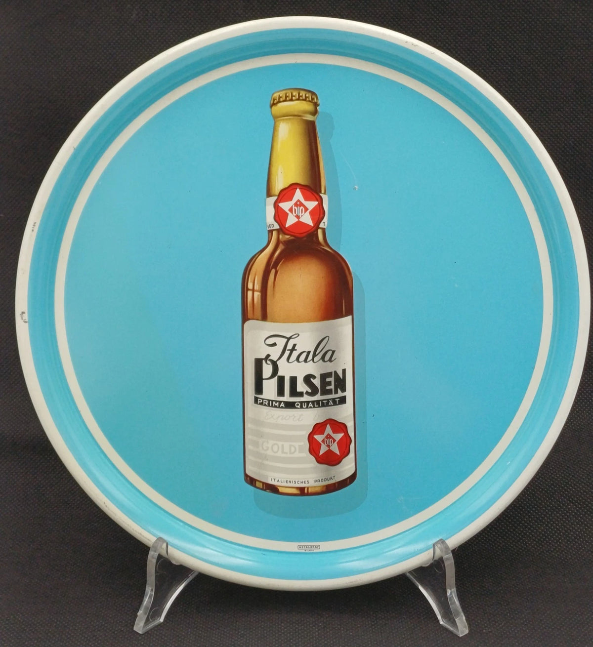 Itala Pilsen – Vassoio pubblicitario in latta anni '60