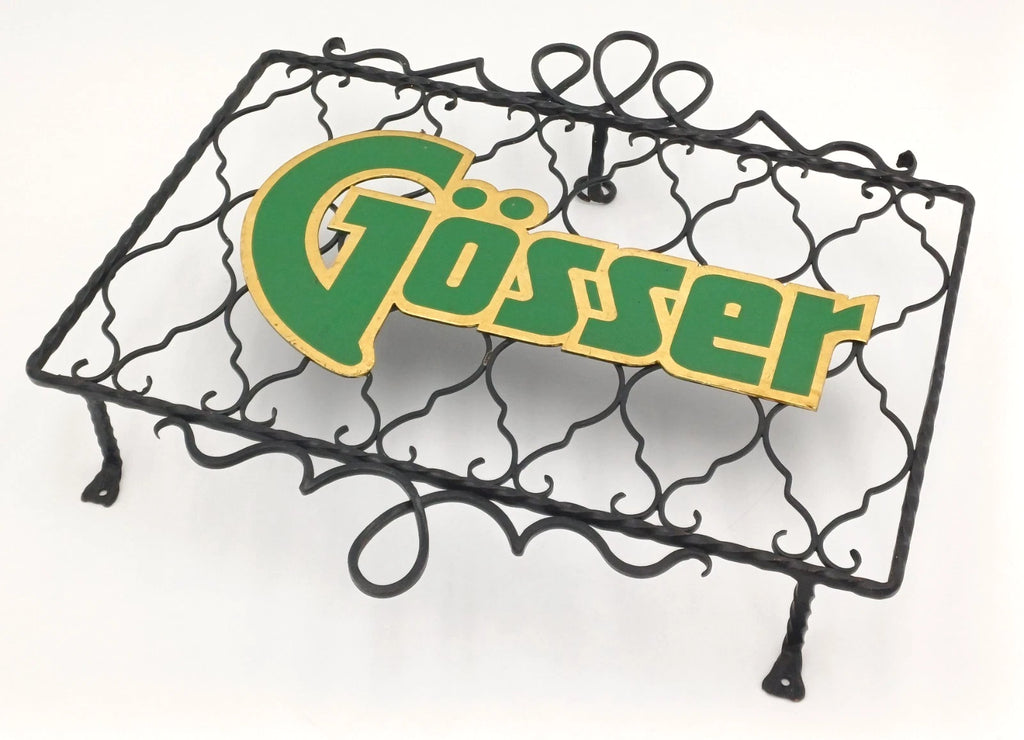 Gösser Beer – Insegna pubblicitaria vintage in ferro battuto