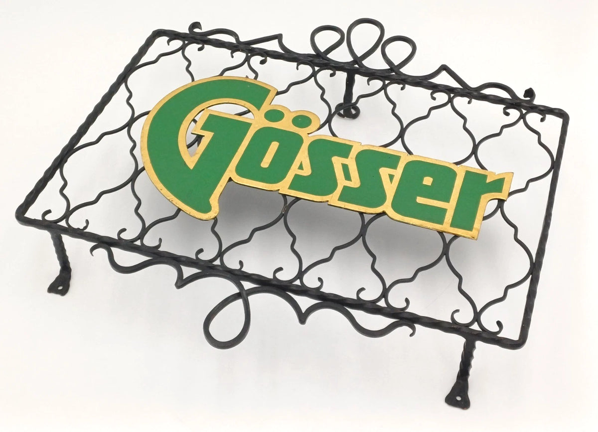 Gösser Beer – Insegna pubblicitaria vintage in ferro battuto