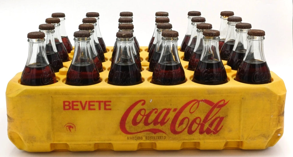Coca-Cola – Cassetta originale con 24 bottiglie in vetro – 1977