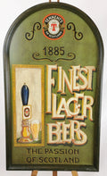 Tennent's Finest Lager Beers 1885 – Insegna pubblicitaria da bar