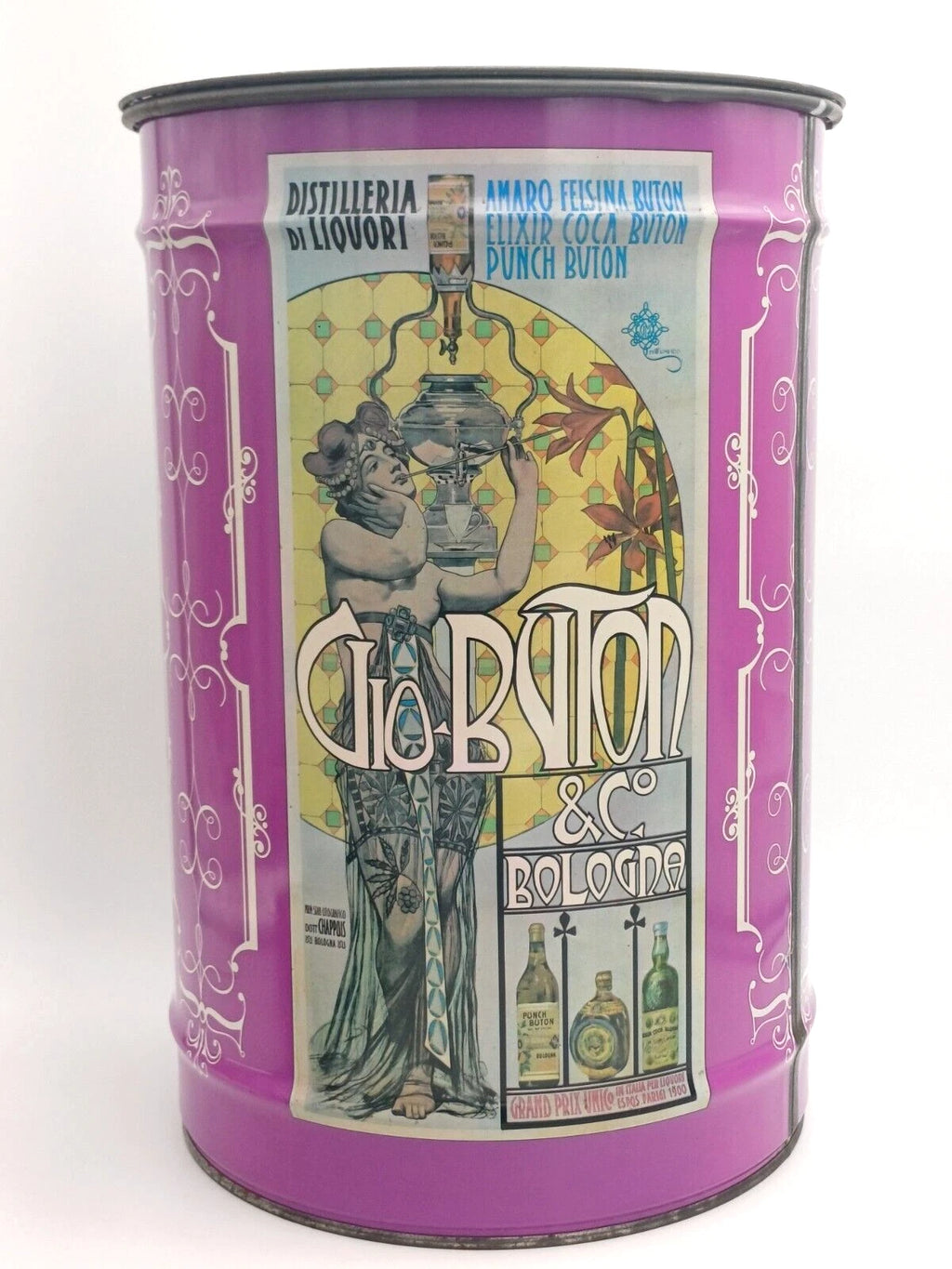 Giò Buton – Bidone pubblicitario in latta Made in Italy
